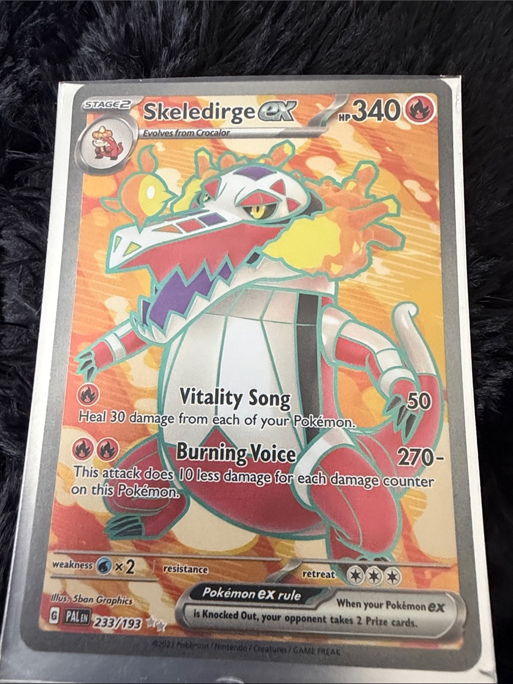 Pokemon Skeledirge EX super rare ultra 233/193 shiny.